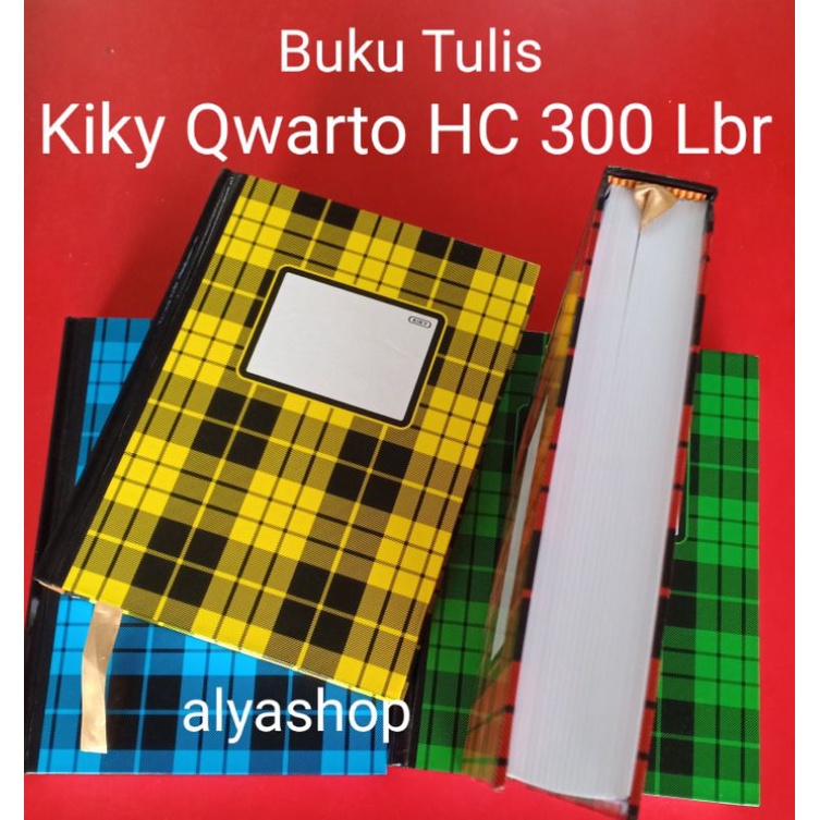 Buku Tulis Kiky Kwarto 300 Lembar Hard Cover 15x20.5cm Glossy