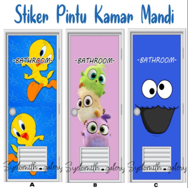 Stiker Pintu Kamar Mandi Motif Kartun Shopee Indonesia