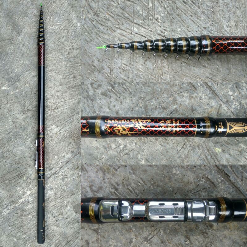 Joran Tegek Kagawa Batik 360 450 540 Carbon Medium Hard Kolong Siap Pakai