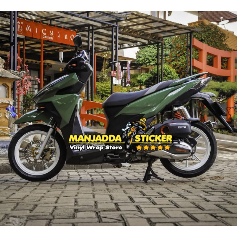 STIKER SKOTLET MOTOR STIKER MOTOR WARNA HIJAU ARMY