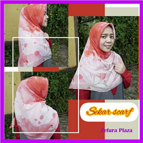 Segiempat Motif/ JILBAB SEGIEMPAT MOTIF/ Hijab Motif SEKAR SCARF BY MEZORA