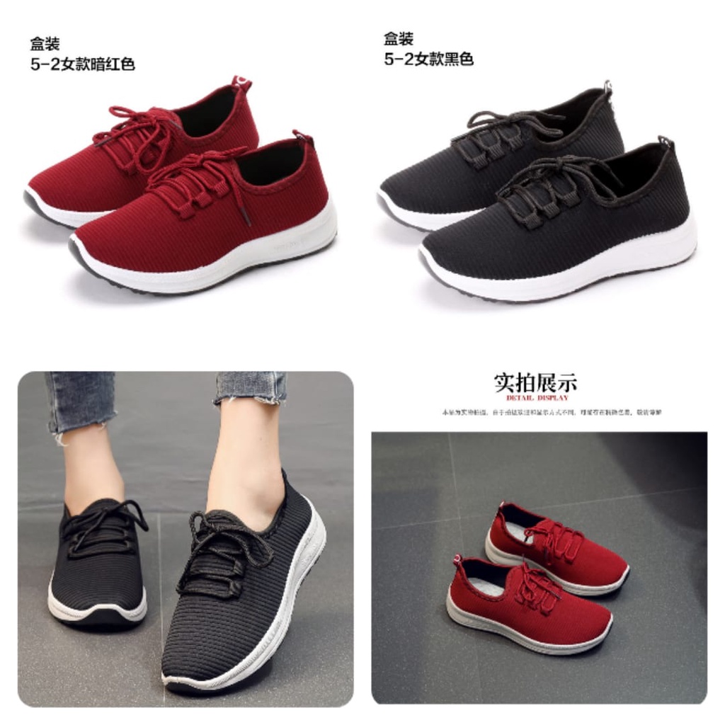 SHOEGALLERY LV0106 SEPATU SPORT WANITA IMPORT MOTIF POLOS HARGA MURAH