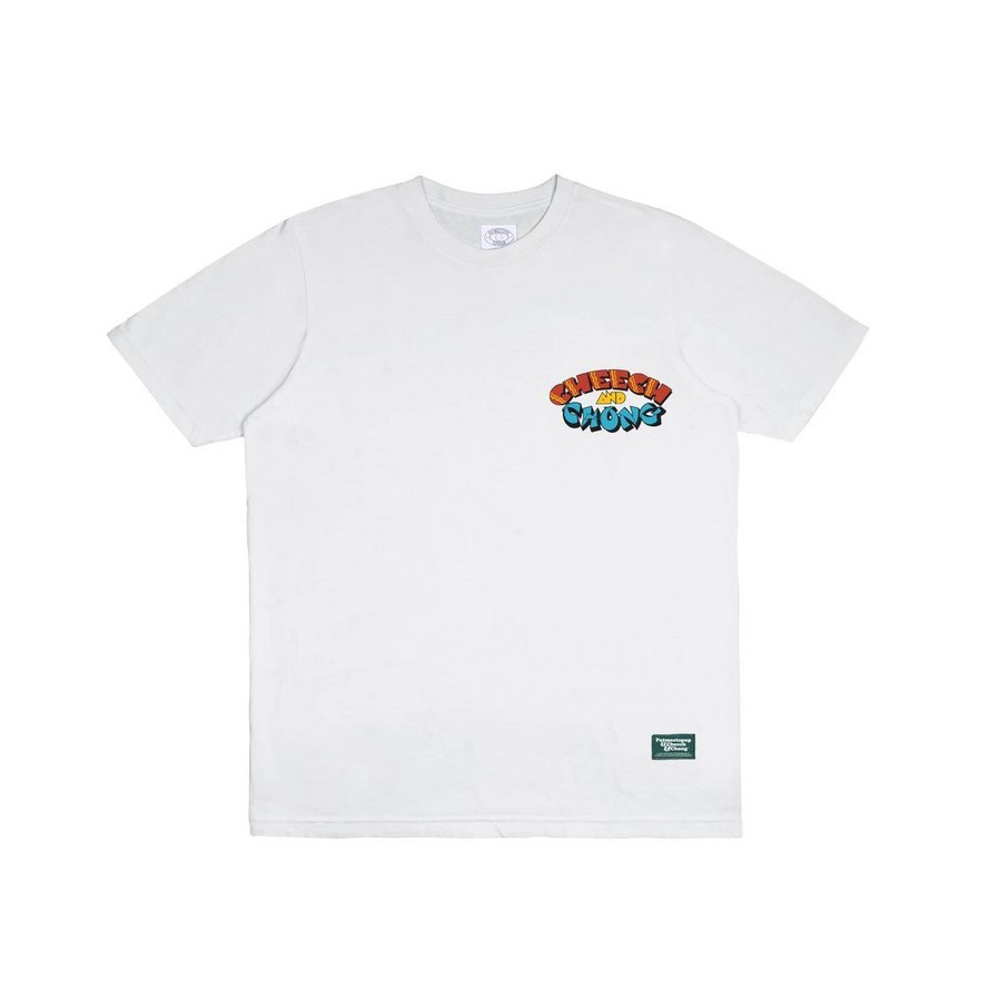 POT MEETS POP / CHEECH AND CHONG - SELF-TITLED TEE WHITE