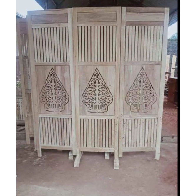 sketsel kayu jati/ pembatas ruang kayu jati/ sekat ruangan kayu