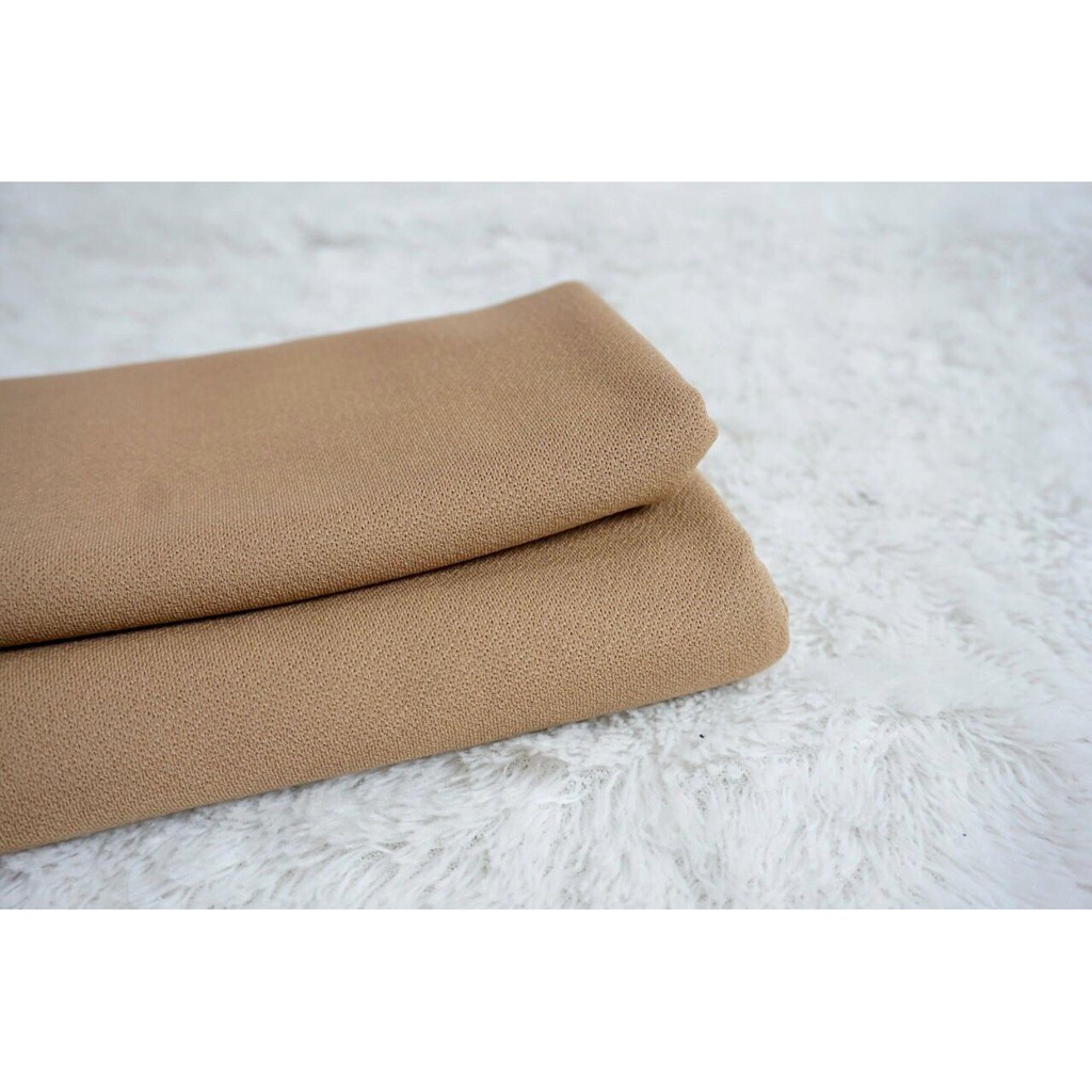 Pasmina Tali Karet 180x75Cm Pasmina Tebal Bahan Italiano Crepe Pasmina Polos-Milo