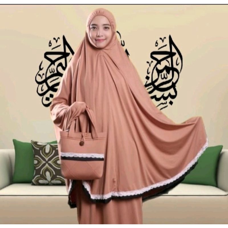 MUKENA INNYAH JERSY PREMIUM POLOS RENDA