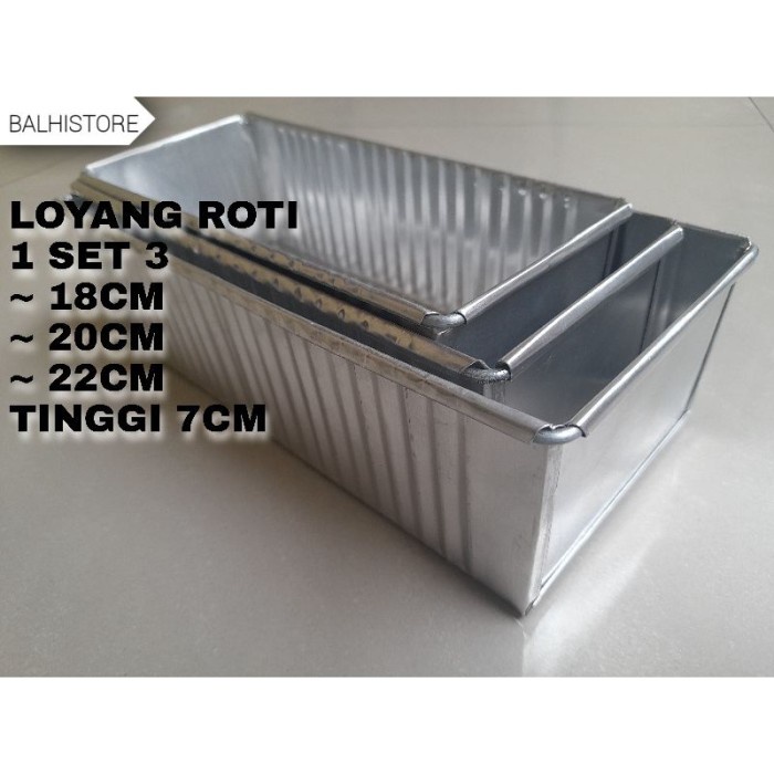 Loyang Kue Roti 1set3 / Cetakan Kue Bolu Kukus Roti Tawar