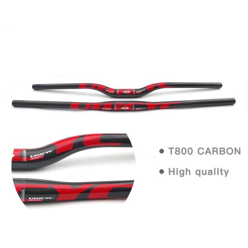 ULLICYC MTB Bicycle Handlebar Sepeda Carbon Fiber 720 mm - CB186 - Red