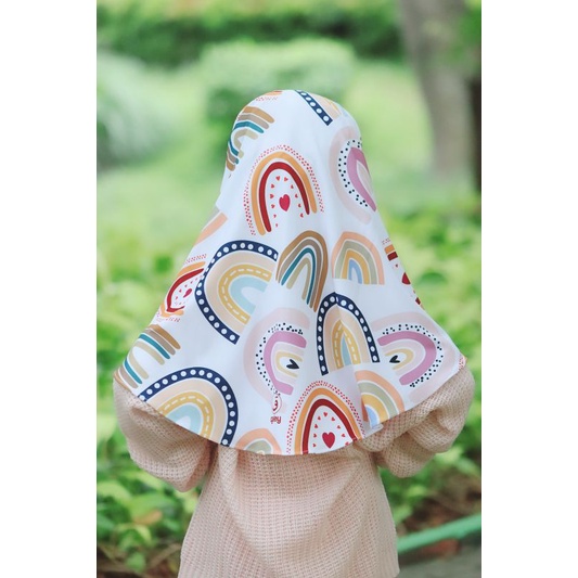 HIJAB INSTANT ANAK MOTIF RAINBOW ESTETIC / HIJAB INSTANT ANAK LUCU / KERUDUNG ANAK KARAKTER / JILBAB ANAK KARAKTER