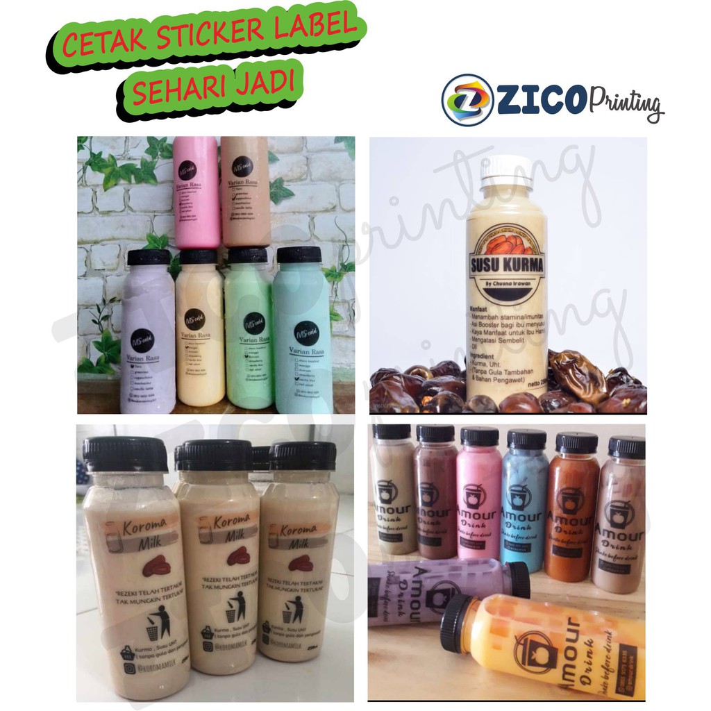 CETAK STIKER LABEL STIKER PRODUK KEMASAN MINUMAN A3 CETAK STIKER LABEL STIKER PRODUK KEMASAN MINUMAN A3