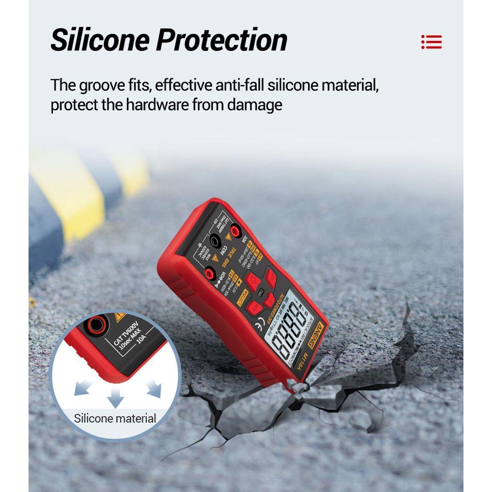 Solighter Multimeter Digital Mini ANENG M118A Auto M Multimetro Tranistor Dengan NCV Presisi Tinggi