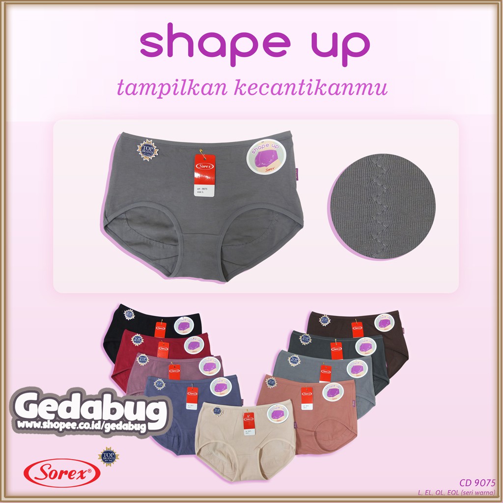 CD Wanita SOREX 9075 Shape Up | Celana Dalam Wanita Dewasa | Pakaian Dalam Berkualitas | Gedabug