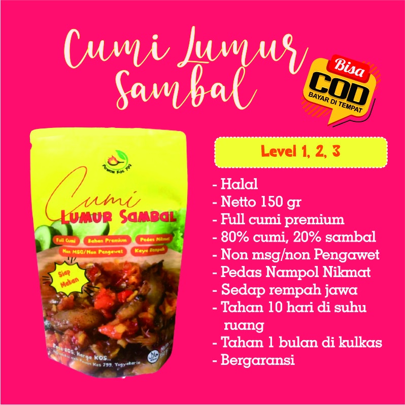 

Cumi Lumur Sambal By PAWONKOS799 - Oseng Cumi Mercon Pedas Berlevel 150gr FULL cumi / Makanan Halal / Bisa COD / Pedas Nikmat gak bikin perut panas / BERGARANSI / sambal cumi / sambel cumi / cumi pedas