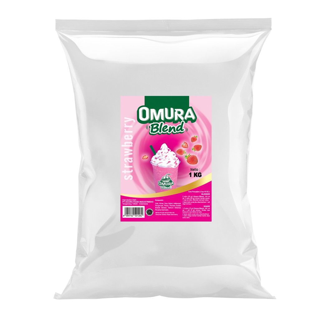 Jual Omura blend bubuk minuman mix rasa Strawberry 1 kg Indonesia|Shopee  Indonesia