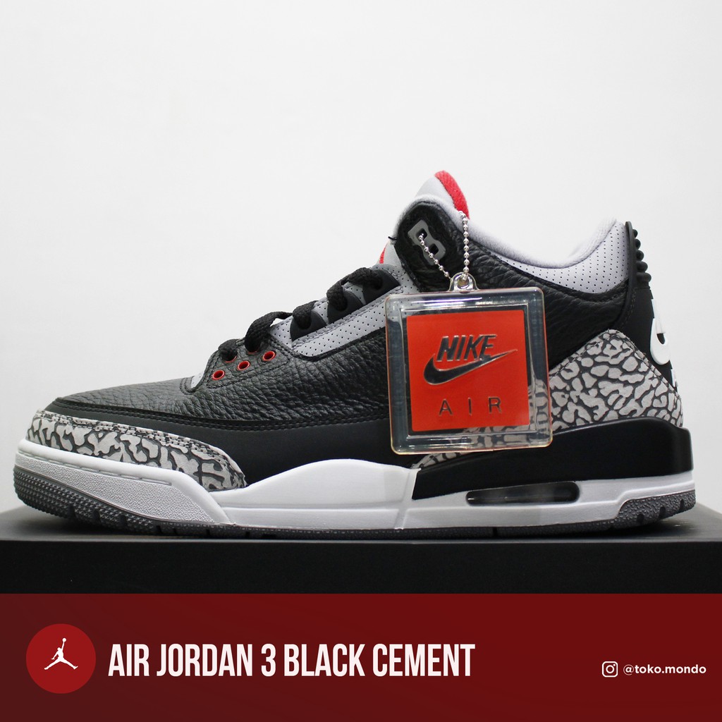 Air Jordan 3 Black Cement - Original / Asli