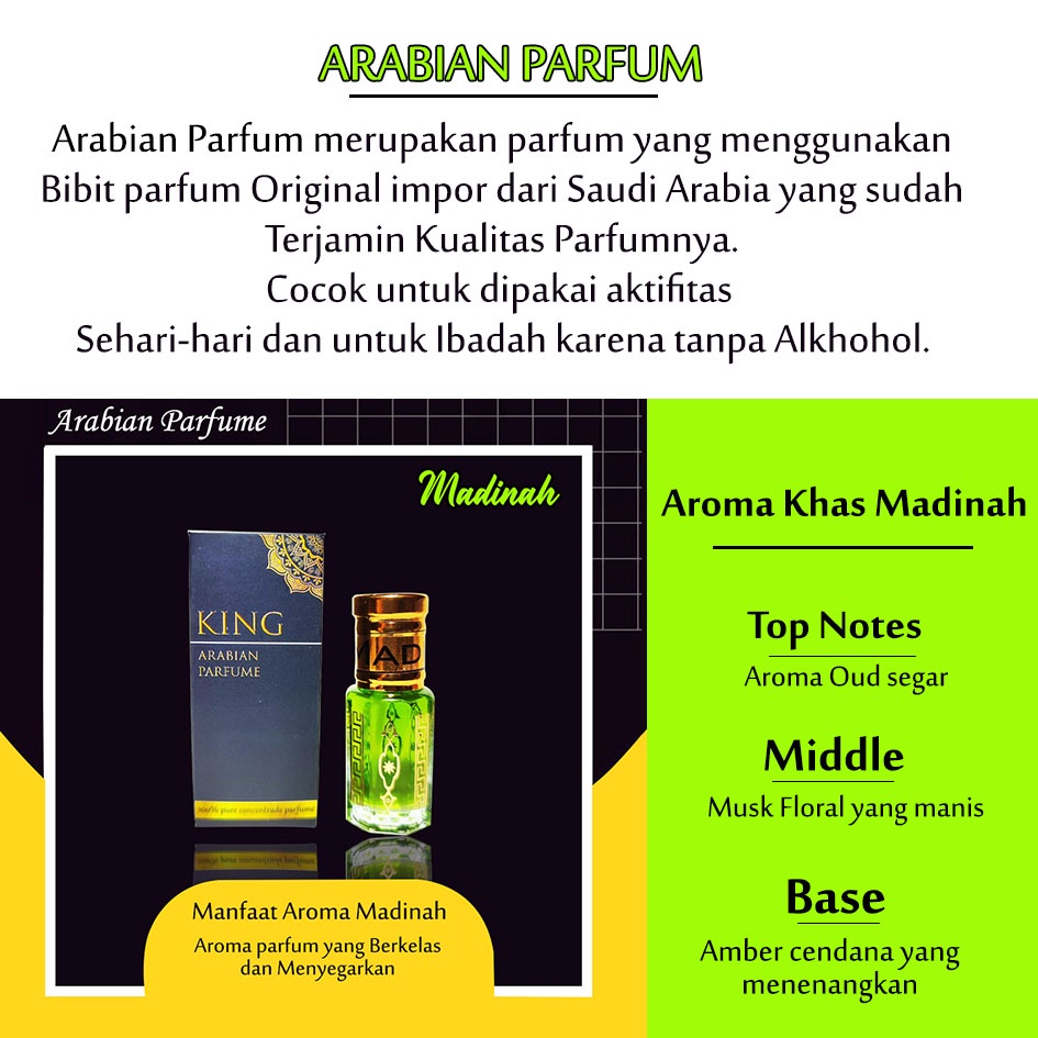 Parfum Sholat Parfum Arabian Madinah Aroma khas Arab Asli Saudi Arabia Non Alkhohol