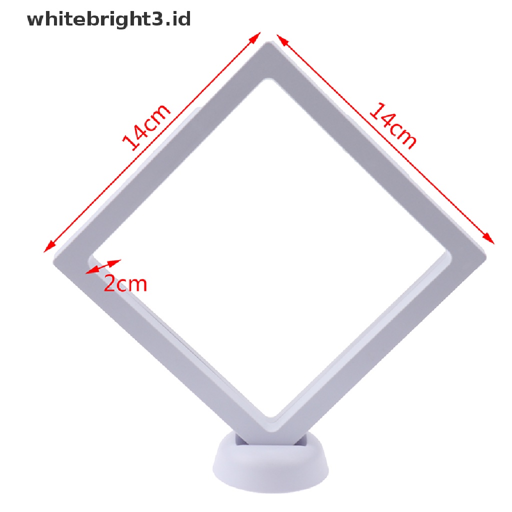 (whitebright3.id) Kotak Display Perhiasan / Koin 3D Bentuk Persegi Dengan Stand