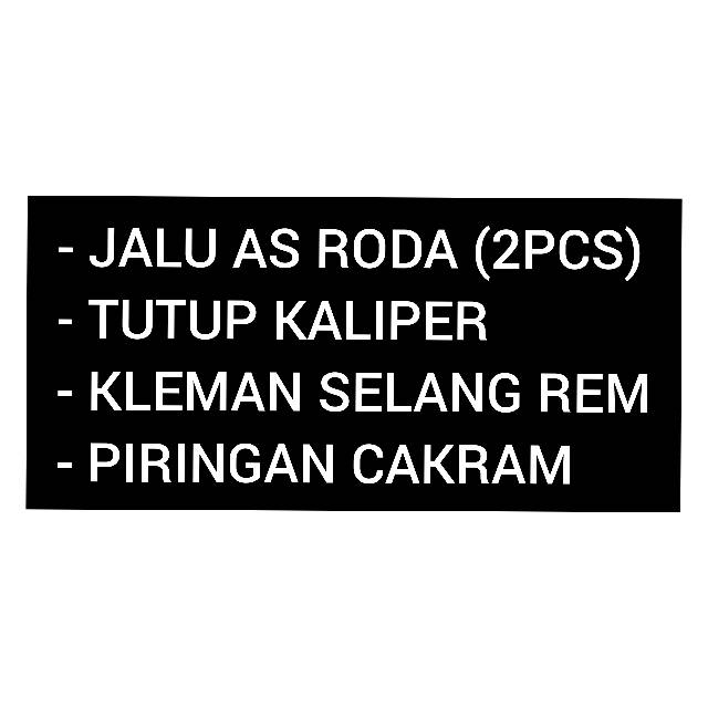 PAKET VARIASI PIRINGAN CAKRAM DISC DEPAN + COVER KALIPER + JALU AS RODA DEPAN + KLEMAN SELANG MODEL V CNC BEAT CARBU BEAT FI BEAT POP BEAT POP FI NEW VARIO 110 KARBU SPACY SCOOPY LAMA BEAT STREET DLL