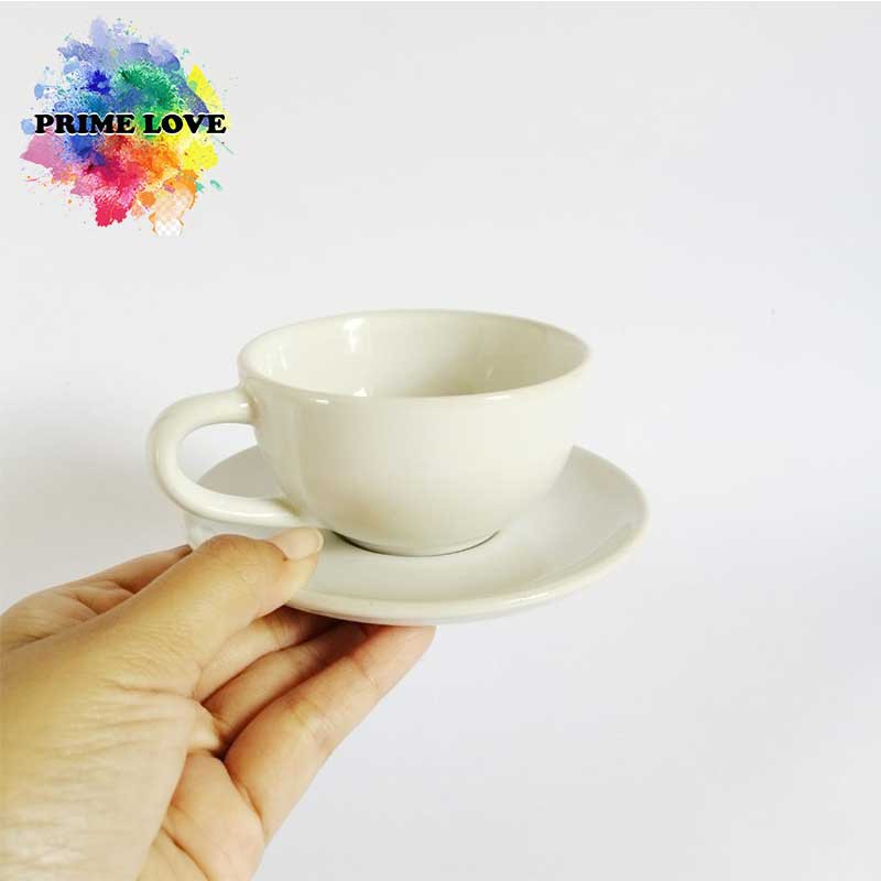 Cangkir Keramik Putih Set Perlengkapan Cafe Cangkir Tea Cup - CS180