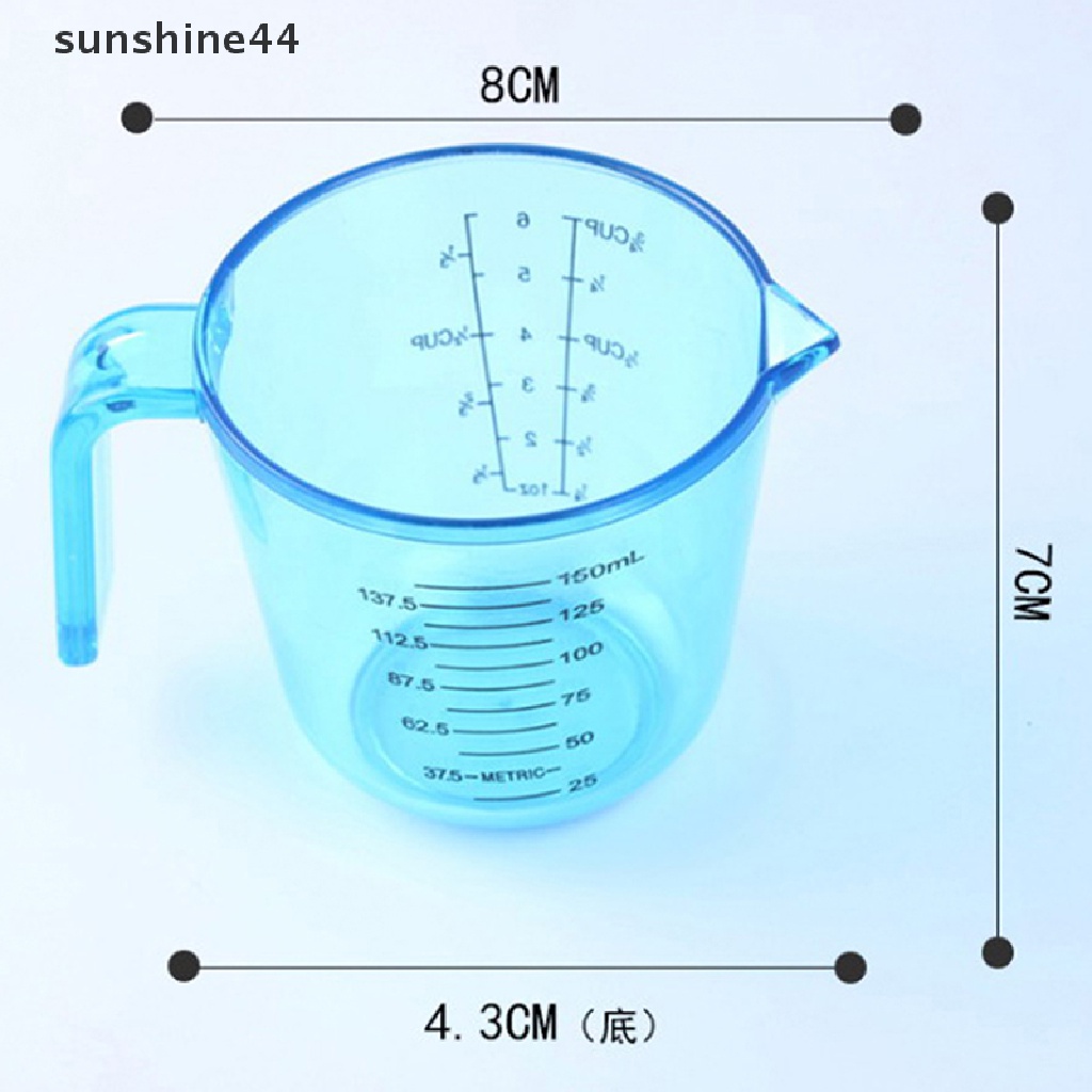 Sunshine 150ml Gelas Takar Bahan Plastik Transparan Dengan Gagang Untuk Dapur