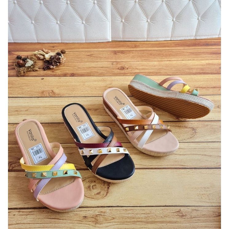 ABBUSHOES PH 20 sendal wedges silang stut sol karet  imilone 5cm