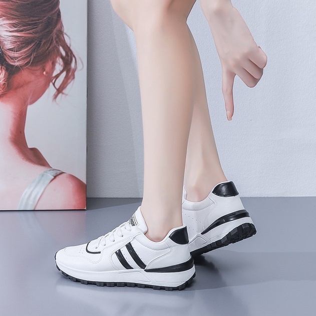 Sepatu sneakers wanita terbaru sepatu olahraga sepatu joging dan sepatu senam sepatu putih bermotif product original import-3