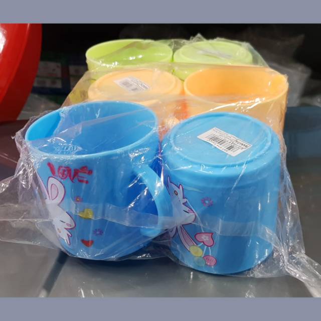 CANGKIR SANATA 014 (1 SET 6 PCS) PLASTIK / GELAS MINUM / TEMPAT MINUM