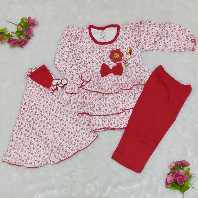 Baju Muslim dan Hijab Baby Branded umur 3 6 9 12 bulan 1 2 tahun untuk Lebaran