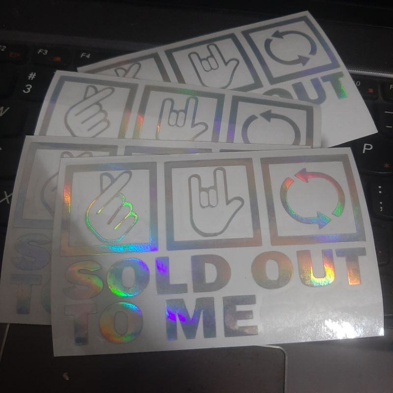 

Sticker cutting Sold Out To Me Stiker Hologram Viral