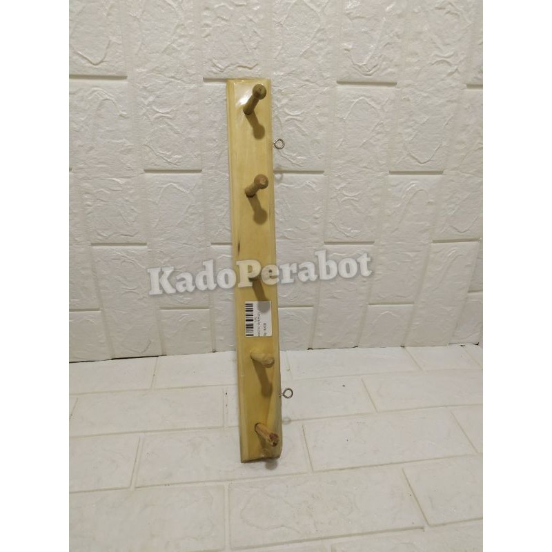 kapstok kayu 5 kait - hanger  baju cantolan pintu - gantungan baju kayu