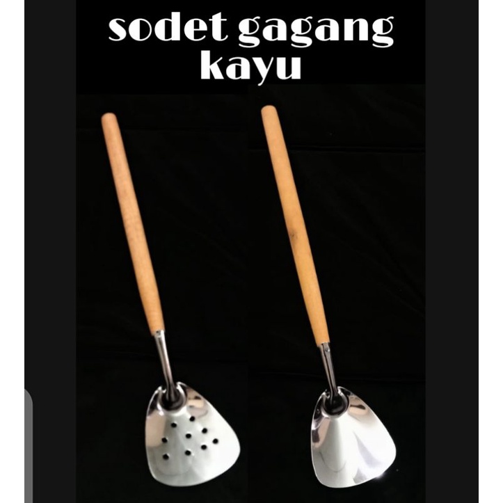 Spatula Gagaang Kayu / Sodet Gagang Kayu / Soled Gagang Kayu ,Sodet Stainless