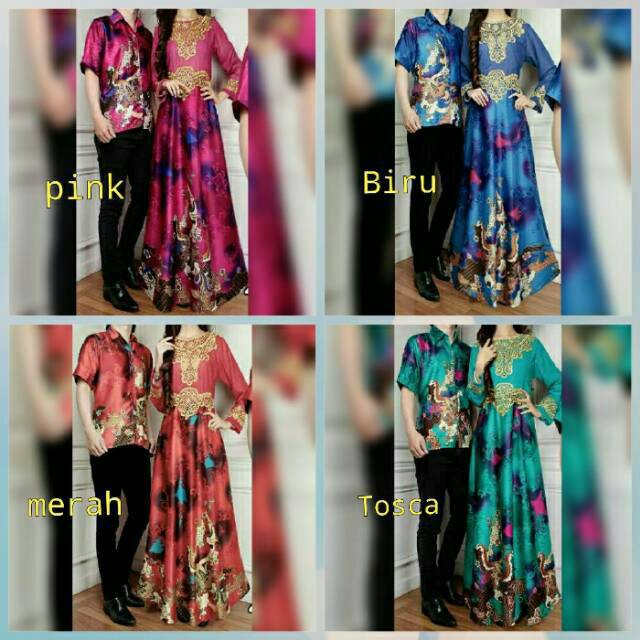 Couple andra baju pesta mewah terbaru sarimbit batik couple adra tosca pink biru merah orange