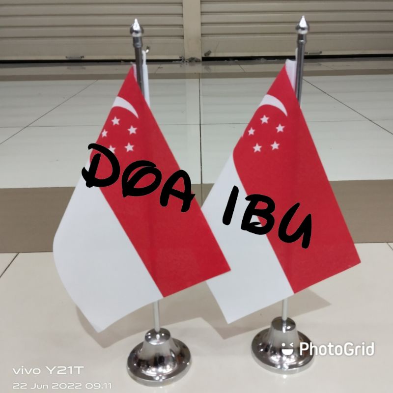 

best seller tiang stenlis meja+bendera SINGAPURA ready stock