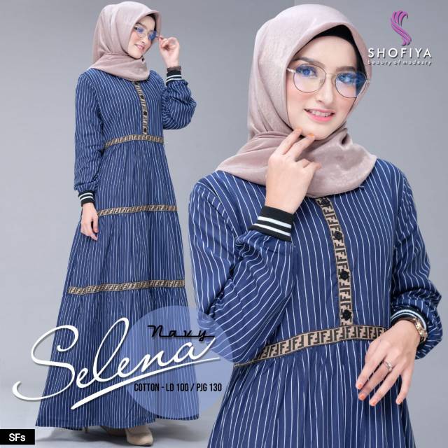 Selena gamis warna navy