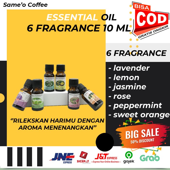 ESSENTIAL FRAGRANCE OIL / MINYAK AROMATHERAPY 6 IN 1 - 10 ml