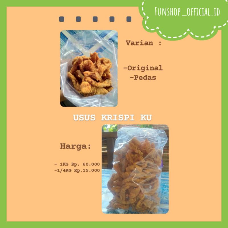 

Kripik Usus Home Made KRIUKK WENAKK ¼kg