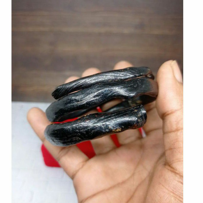Gelang akar  bahar hitam natural jumbo lilit 3