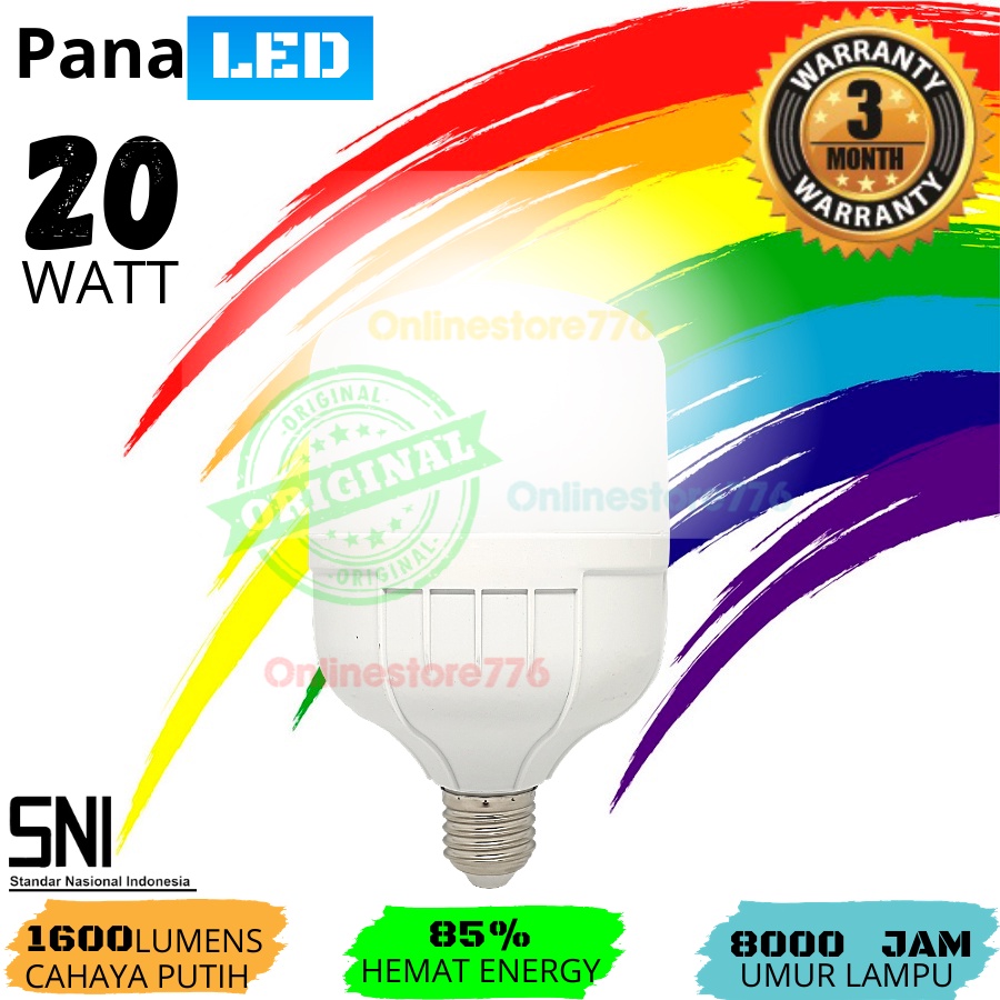 Bohlam Lampu LED - Lampu LED - Bohlam LED - Panaled 20W - Lampu LED Panaled 20 Watt Garansi 1 Tahun