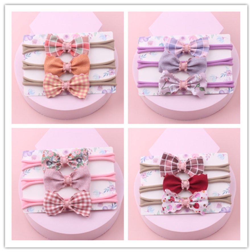 NEW (1 set 3 pcs) Satu set bandana nylon bayi / bando anak import pita