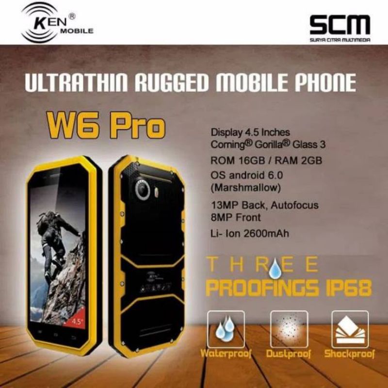 Ken mobile W6 Pro Baru Rugged Phone Outdoor
