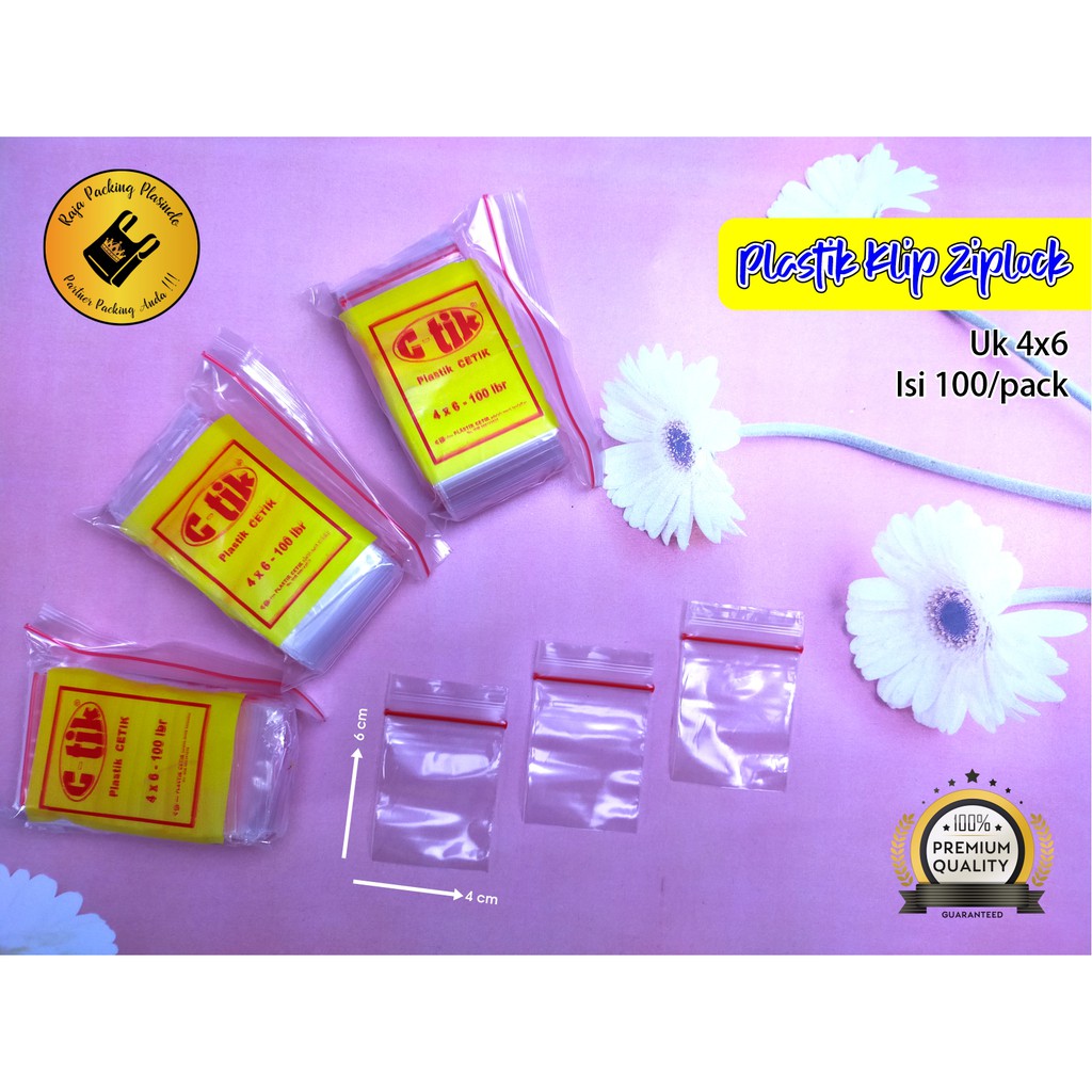 Plastik Klip Cetik Ziplock Uk 4x6 isi 100pc | pelastik PE | Plastik obat promo