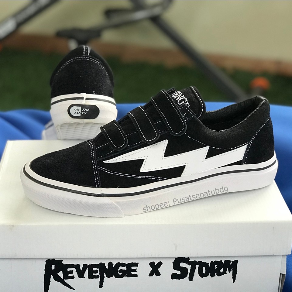 SPECIAL PRICE SEPATU REVENGE X STORM BLACK WHITE PREPET TANPA TALI