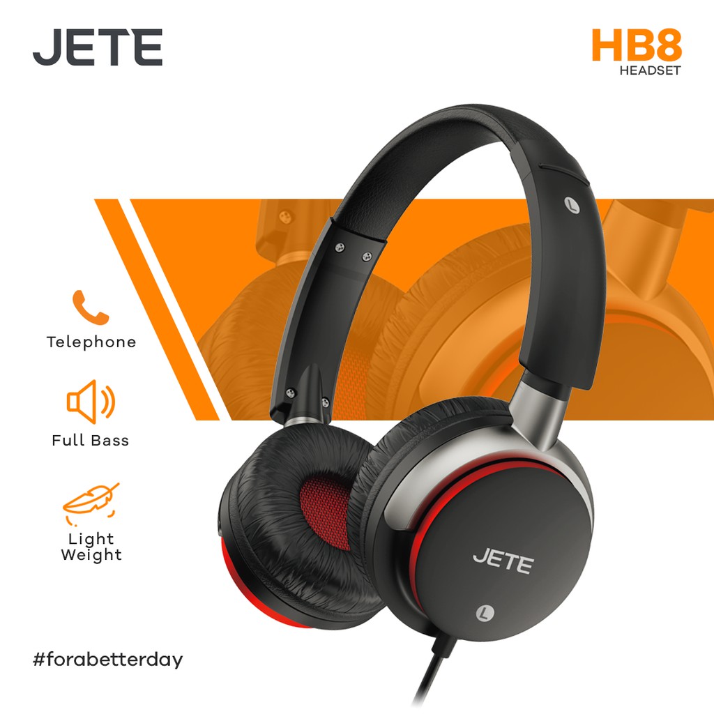 Headset Headphone JETE HB8  Noise Cancelling Original - Garansi 2 Tahun