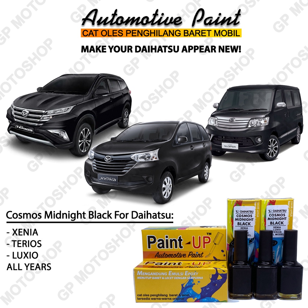 Cat Oles Daihatsu Cosmos Midnight Black Penghilang Baret Mobil Lecet Hitam Metalik Xenia Terios