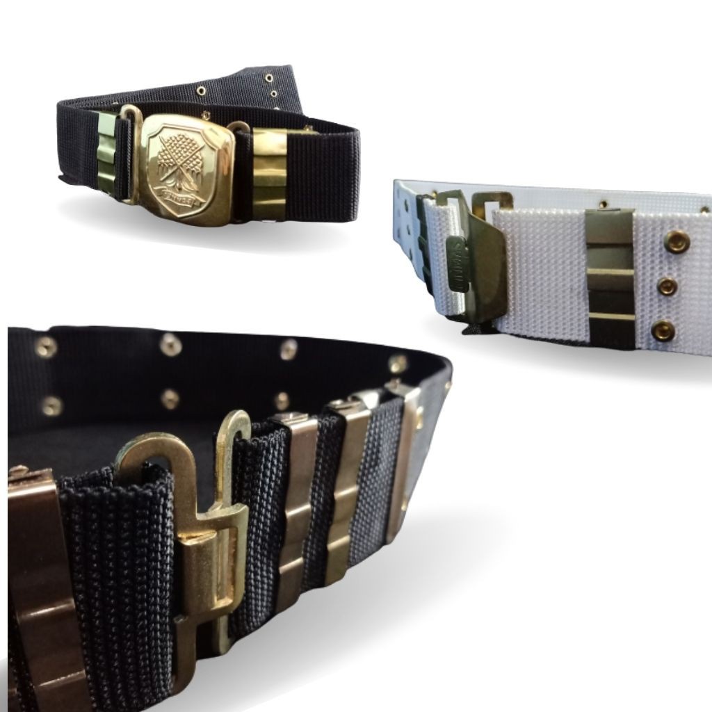 Tali Pinggang Pria RIEM STN MEN Kopel Polisi TNI Satpam Pol PP Belt Fashion New Laki Laki Original B