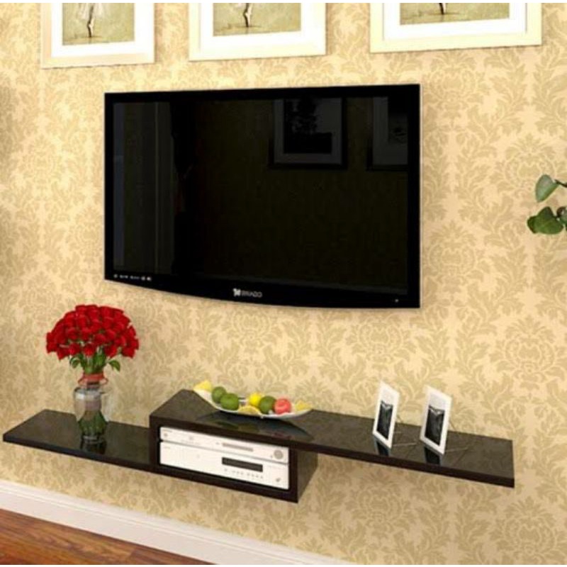 COD Rak bunga hias tv dinding dapur minimalis modern sudut pojok tempel buku boneka dari kayu rak di