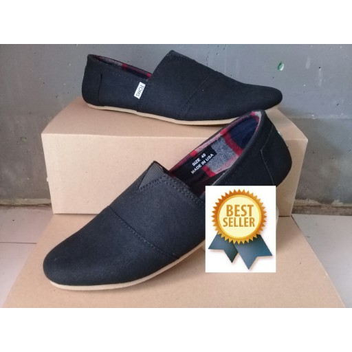 JUAL SEPATU PRIA MMG544 Sepatu Slip On Toms Hitam/Toms/Sepatu Pria BRANDED ORIGINAL
