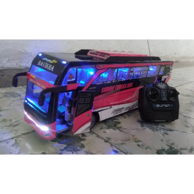 Miniatur Bus RC Sudiro Tungga Jaya  AKA BAVIKHA JB3+ Full Spek Skala 1:43 Pakai Remot Control