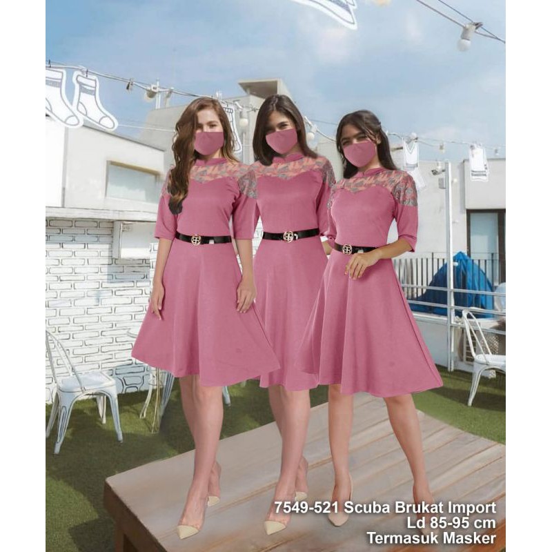 Dress Scuba Brukat Import 7549-521