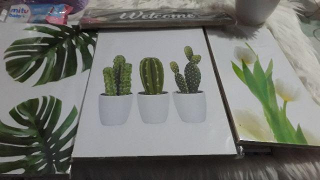 Fasahaya Hiasan Dinding Wall Decor Poster Kayu Leaf Dekorasi Rumah Le 01